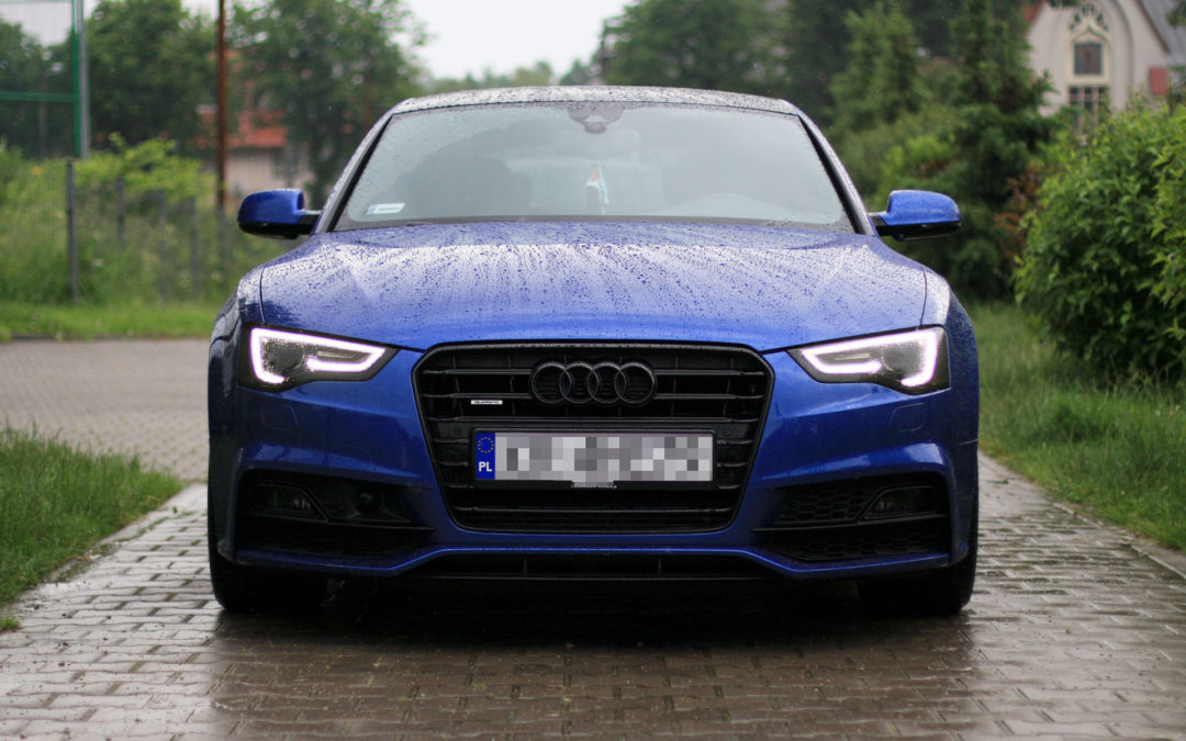 Audi A5 – oklejanie + pełna korekta lakieru + dechroming